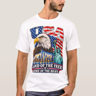 T-shirt Statue de la Liberté aigle USA patriotique Art de