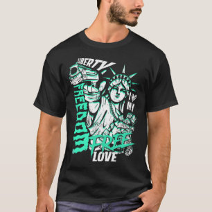T-shirt Statue de la Liberté Argent Liberté USA Graffiti