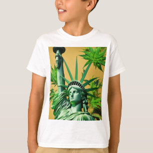 T-shirt Statue de la Liberté avec une torsion - Cannabis L