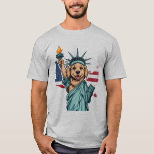 T-shirt Statue de la Liberté canine du 14 juillet Patrioti