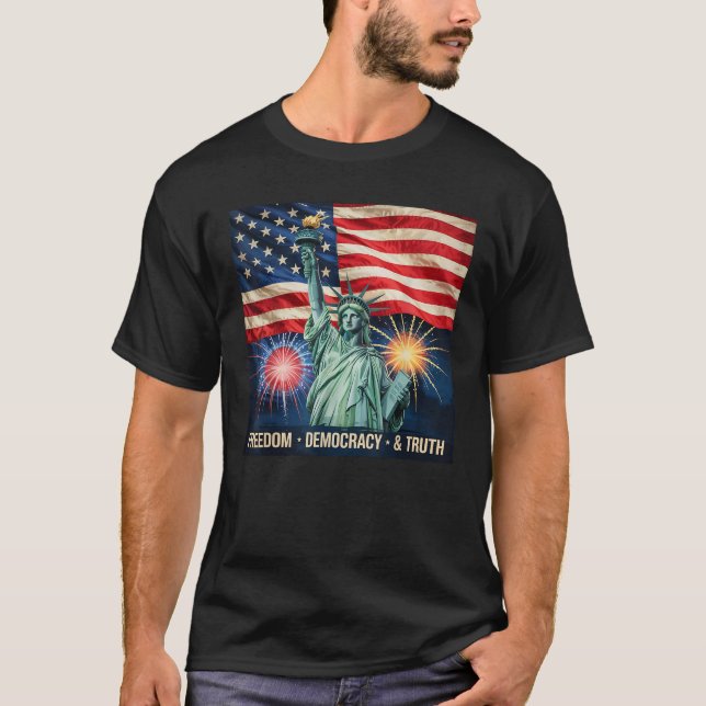 T-shirt Statue de la liberté de la démocratie vérité améri (Devant)
