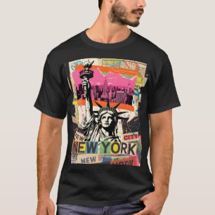 T-shirt Statue de la Liberté de New York City Collage Punk