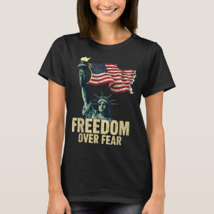 T-shirt Statue de la Liberté Drapeau Graphique Dom Over Fe
