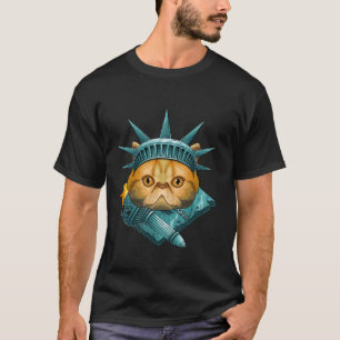 T-shirt Statue De La Liberté Exotique Shorthair 4 juillet
