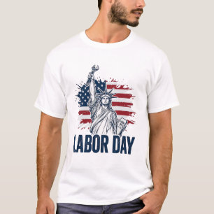 T-shirt Statue de la Liberté Fête du Travail Design Patrio
