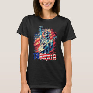 T-shirt Statue de la Liberté jouant de la guitare 4 juille