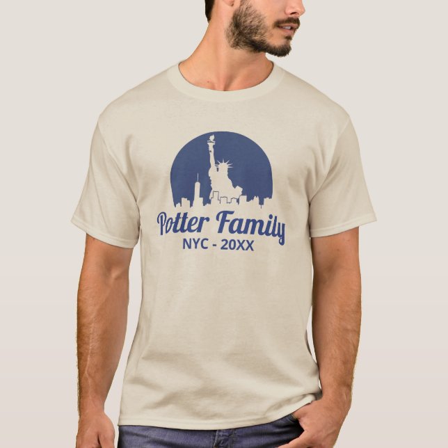 T-shirt Statue de la Liberté NYC Skyline (Devant)