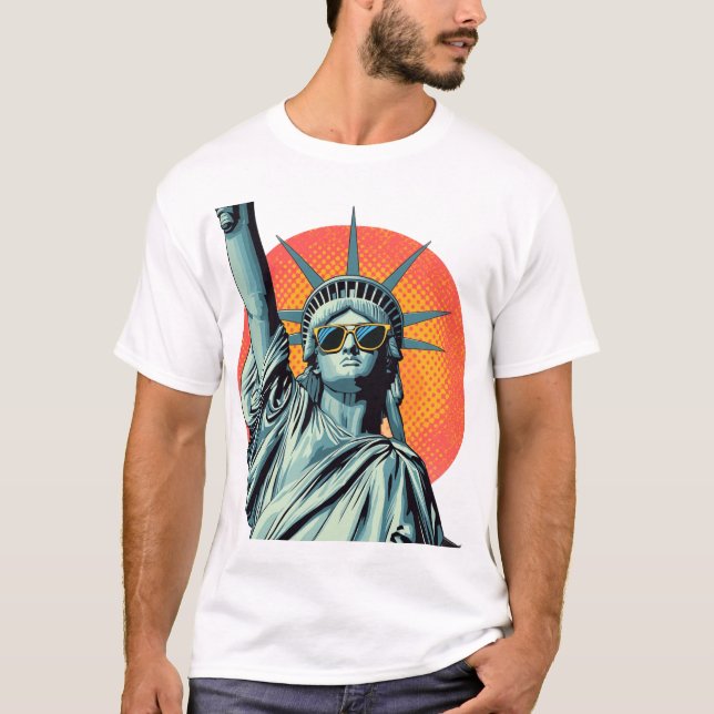T-shirt Statue de la Liberté Pop Art (Devant)