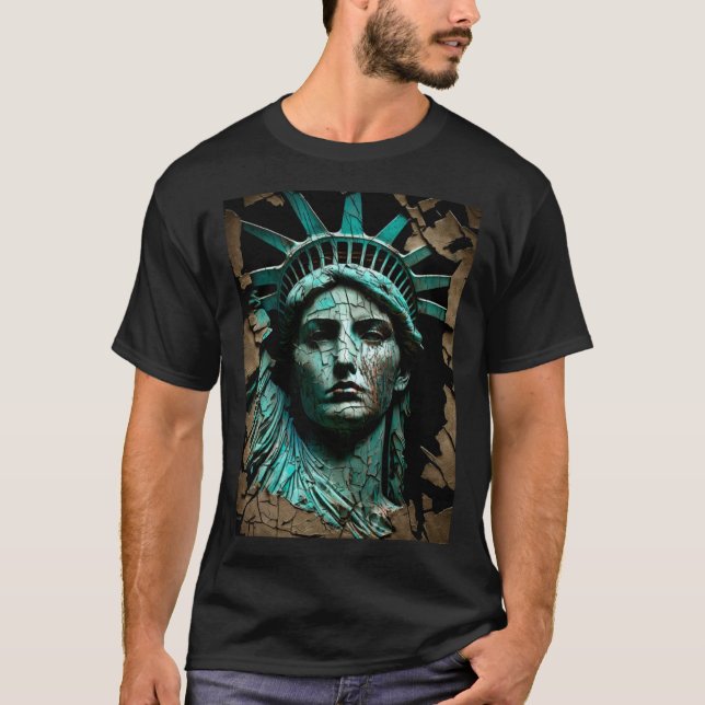 T-shirt Statue De La Liberté Rendu Artistique Lady Libert (Devant)
