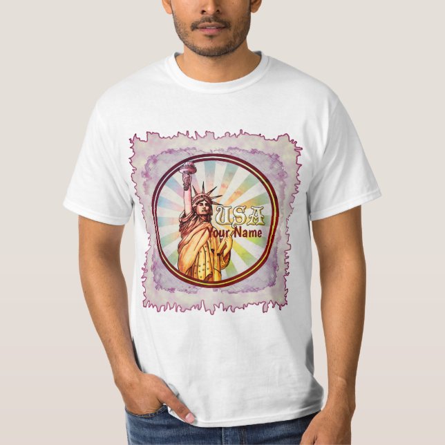 T-shirt Statue de la Liberté rouge (Devant)