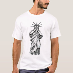 T-shirt Statue de la Liberté se couvrant le visage de hont