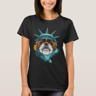 T-shirt Statue De La Liberté Shih Tzu 4 juillet Chien Usa