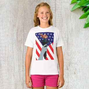 T-shirt Statue de la Liberté Torch avec drapeau américain
