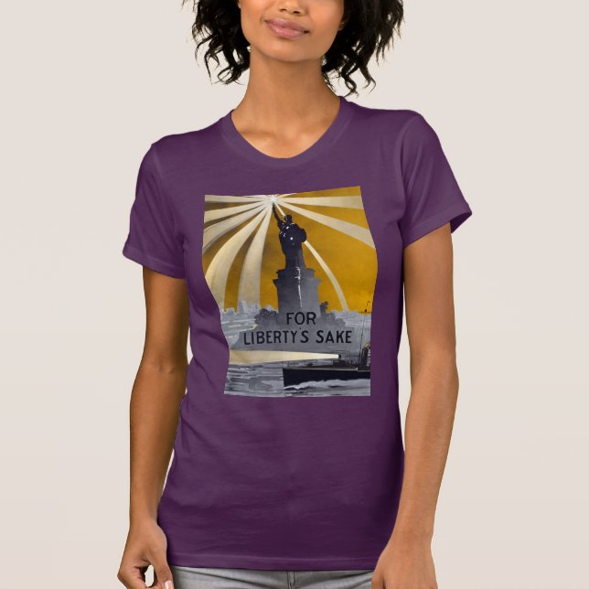 T-shirt Statue de la Liberté Torch et de la Marine américa (Devant)