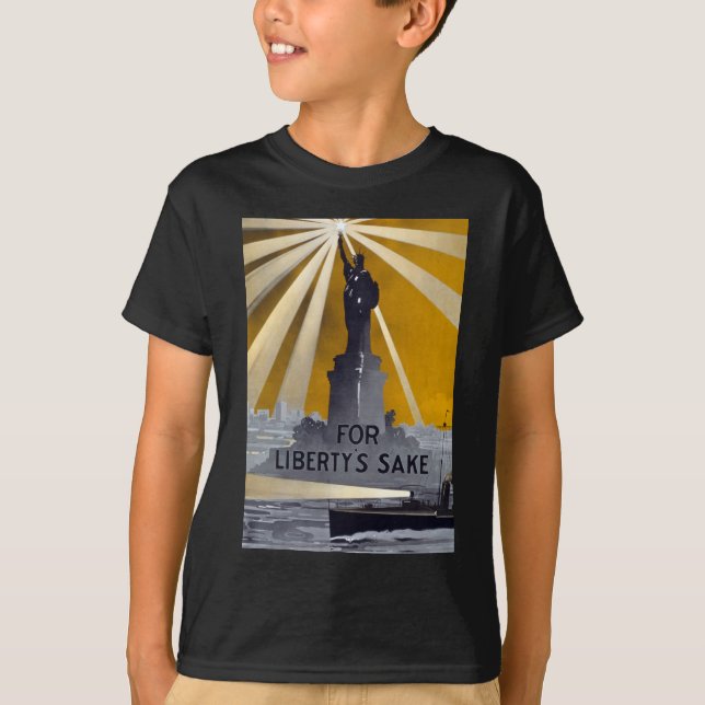 T-shirt Statue de la Liberté Torch et de la Marine américa (Devant)