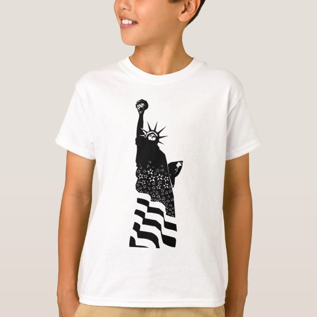 T-shirt Statue de la Liberté USA Symbole noir américain (Devant)