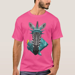 T-shirt Statue de la Liberté Zèbre 4 juillet Animal États-