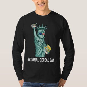 T-shirt Statue De Liberté De La Fête Nationale Des Céréale