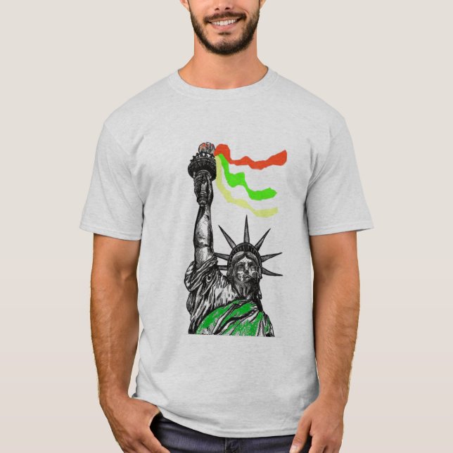 T-shirt statue de rasta de liberté (Devant)
