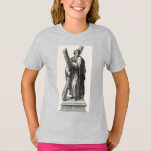 T-shirt Statue de Saint André Apôtre avec croix