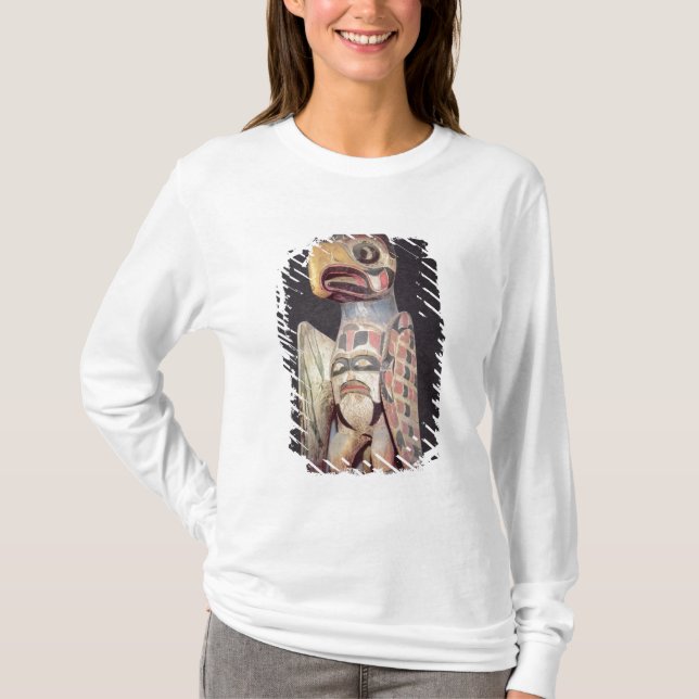 T-shirt Statue de "Thunderbird" de Haida (bois peint) (Devant)