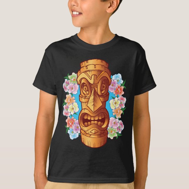 T-shirt Statue de Tiki de bande dessinée (Devant)