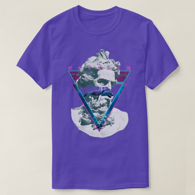 T-shirt Statue de Vaporwave Poseiden (Design devant)