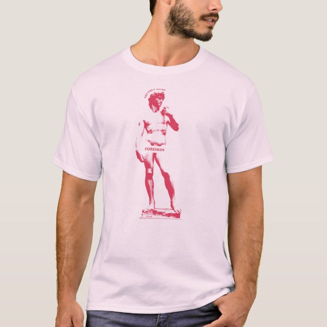 T-shirt Statue : Dites le mot F — rose (Devant)