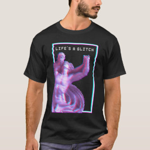 T-shirt Statue grecque antique Glitch Vaporwave esthétique
