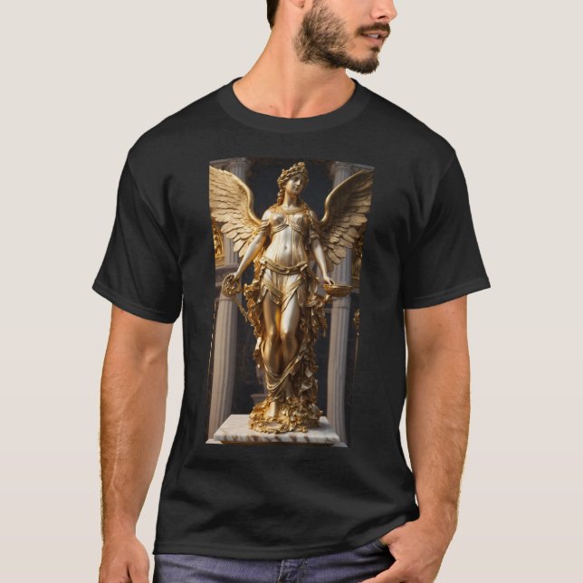 T-shirt Statue grecque en marbre et or d'une déesse (Devant)