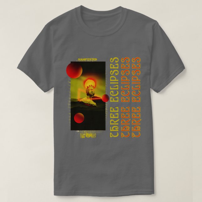 T-shirt Statue grecque esthétique Éclipses Outrun Trois Éc (Design devant)