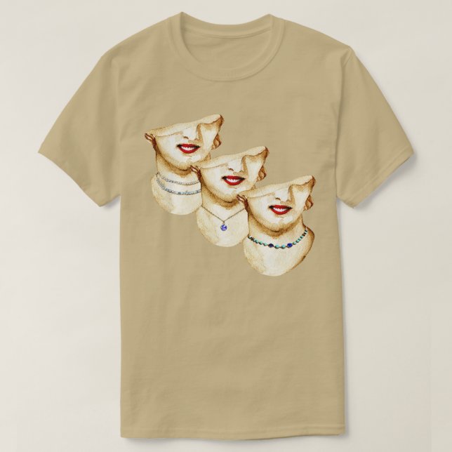 T-shirt statue joyeuse de bijoux (Design devant)