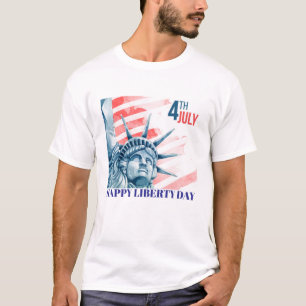 T-shirt Statue Liberty 4 juillet Custom Mens