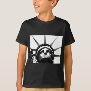 T-shirt Statue noire et blanche de la Liberté