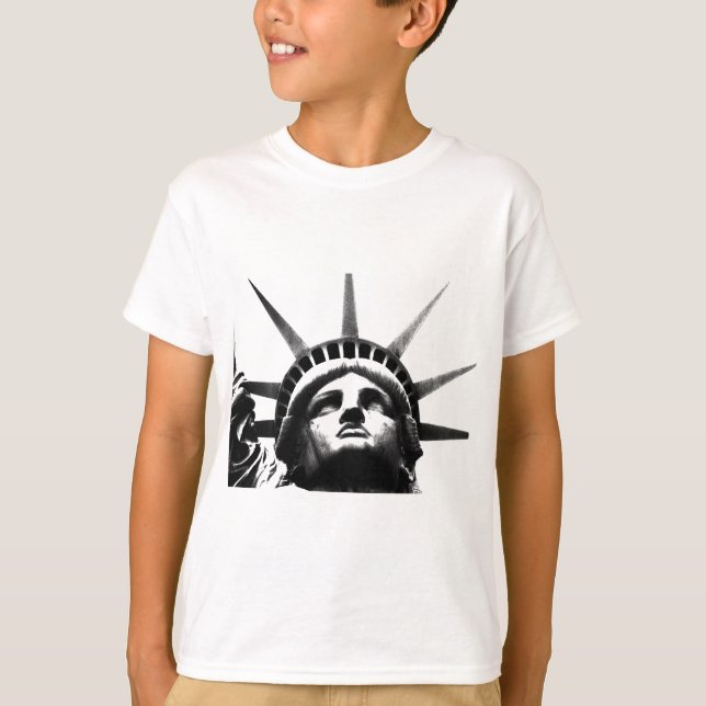 T-shirt Statue noire et blanche de la Liberté (Devant)