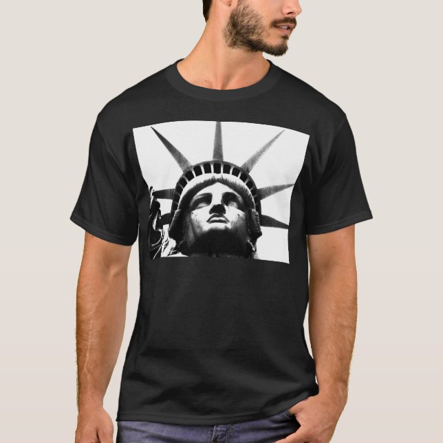 T-shirt Statue noire et blanche de la Liberté (Devant)