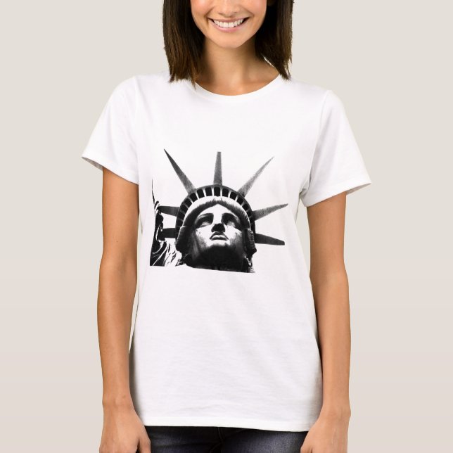 T-shirt Statue noire et blanche de la Liberté (Devant)