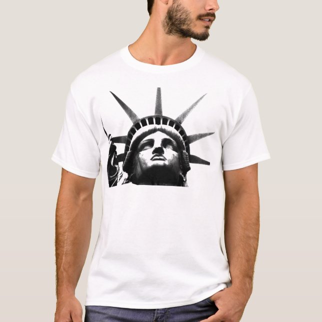 T-shirt Statue noire et blanche de la Liberté (Devant)