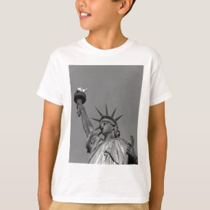 T-shirt Statue noire et blanche de Liberty New York