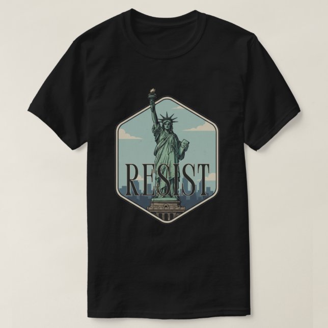 T-shirt Statue of Liberty Resist (Design devant)