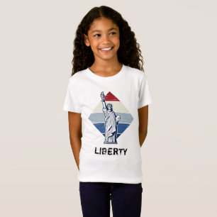 T-Shirt Statue patriotique américaine de la liberté en dét