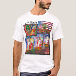 T-shirt Statue vintage d'affiches de voyage de chemise de