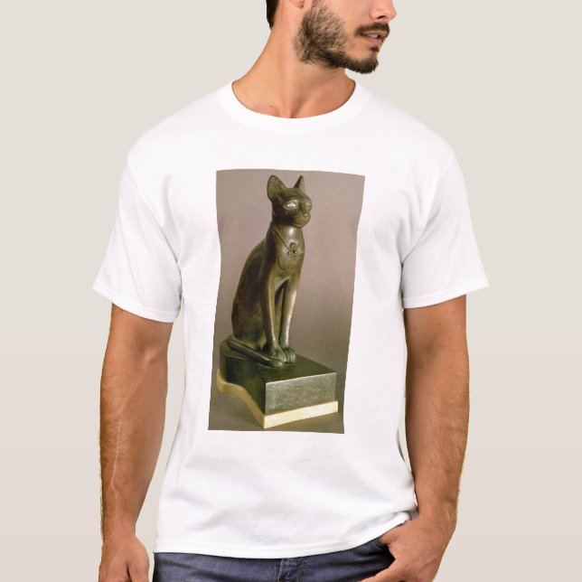 T-shirt Statuette d'un chat représentant la déesse Bastet (Devant)