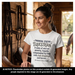 T-shirt Statut financier Cavalier humour de cavalier drôle