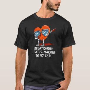 T-shirt Statut Marié aux chats Valentines Jour Humour 1