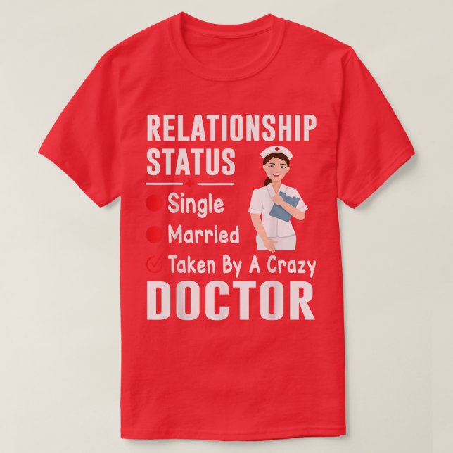 T-shirt Statut relationnel Célibataire Marié Pris par un f (Design devant)