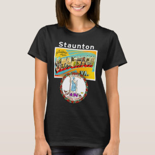 T-shirt Staunton Virginie VA Grande Lettre Carte postale É