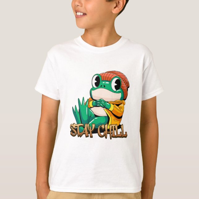 T-shirt Stay Chill Frog – Cool Vibes Graphic Tee (Devant)