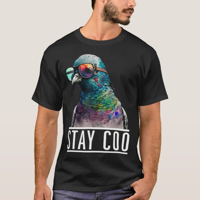 T-shirt Stay Coo - Pigeon Lover, Amoureux des animaux, Pro (Devant)