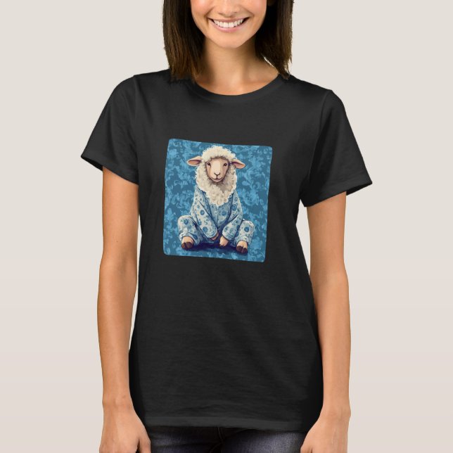 T-shirt Stay Cozy with a Funny Sheep in Pajamas (Devant)
